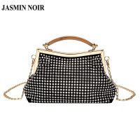 Jasmin NOIR กระเป๋าถือ กระเป๋าสะพายไหล่ สะพายข้าง สายโซ่ ประดับเพชร สําหรับสตรี