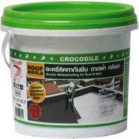 ?The Best!! อะคริลิกกันซึม ตราจระเข้ 1 กก. สีเทา วัสดุกันซึม CROCODILE 1KG GRAY WATERPROOFING ACRYLIC