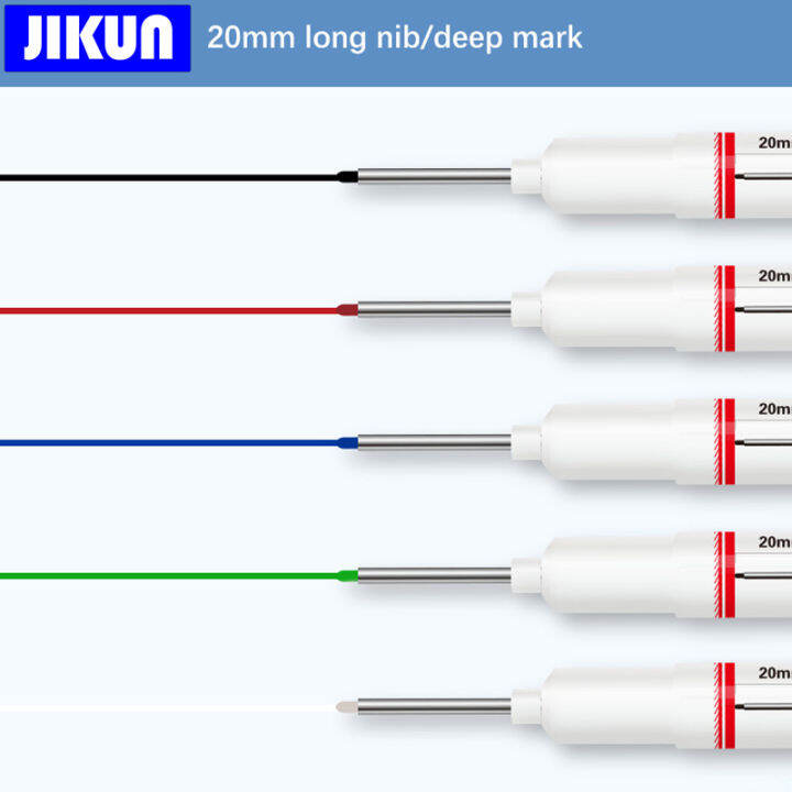 5-ชิ้นยาวหัวปากกามาร์กเกอร์หลุมลึกชุดห้องน้ำงานไม้ตกแต่งปากกามาร์กเกอร์ถาวรเครื่องมือสีขาวสีดำหมึกสีแดง-zptcm3861