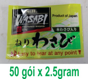 50 gói x 2.5g Gia vị mù tạt xanh wasabi Japan S&B Prepared Wasabi Sachet