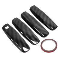 4 pcs คาร์บอนไฟเบอร์สไตล์ภายนอกประตู Handle Trim สำหรับ Dodge Charger 2011-2020