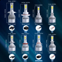 2ชิ้น C6 LED ไฟหน้ารถ H7 LED H4หลอดไฟ H8 H1 HB3 9005 HB4 9006 9007 880 881โคมไฟอัตโนมัติไฟตัดหมอกน้ำแข็งสีฟ้าสีขาวสีเหลือง