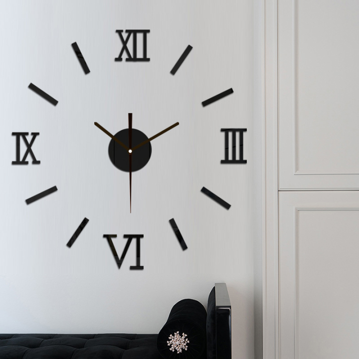 #Numerical Clock-Elegant DIY Modern Roman Numerals Numbers Mirror Home ...