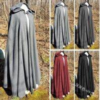 {AH Department Store}เสื้อคลุมสตรียุคกลางเสื้อคลุมมีฮู้ด Vintage Gothic Cape Long Trench Halloween ชุดคอสเพลย์ Overcoat