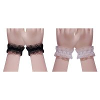 1 Pair Steampunk  Hand Sleeve Wrist Cuffs Floral Lace Elastic Bracelets Sweet  Bangle Wristband Jewelry Gift Dropshipping Exercise Bands