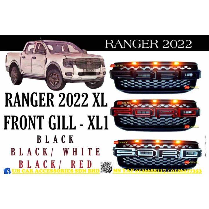 Ford Ranger T9 2022 Xlt Wildtrak Led Abs Front Grille Grill Lazada 6963