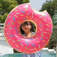 【lz】✗❆  Criativo Donut Natação Anel Piscina De Praia Flutuante Brinquedo Infantil Anel De Natação Inflável