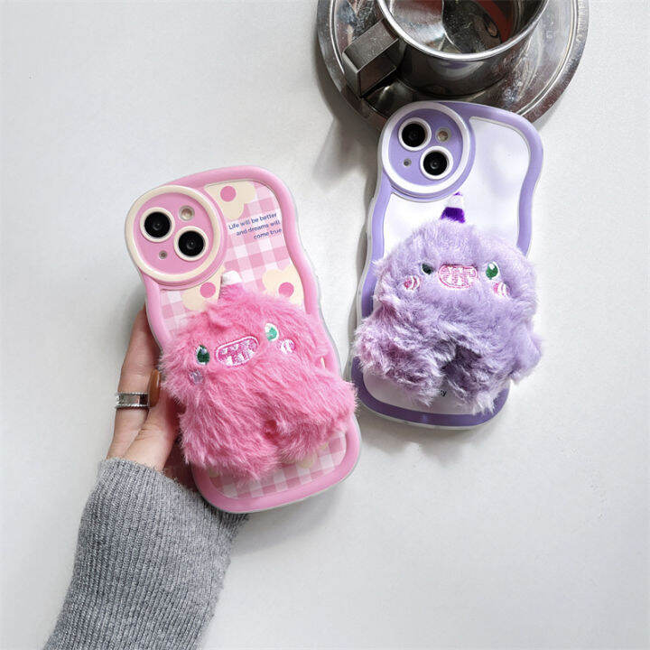 เคสโทรศัพท์สีชมพู-monster-stand-สำหรับ-iphone14-girls-iphone12promax-เคสโทรศัพท์สีม่วงสำหรับ-iphone-xr-เคส-wave-edge-แฟชั่นสำหรับ-iphone13-plush-puffy-stand-เคสโทรศัพท์สำหรับ-iphone11-stun-dye-dream-l