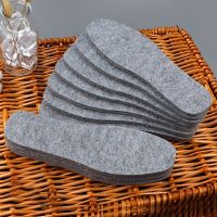 【cw】 3 Pairs/5 Pairs friendly Shoe Thermal Wool Felt Insoles for Men Shoes Breathable Thicken Warm Insole