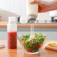Household Squeeze Sauce Bottle with Lid 5 Holes Large Diameter Seasoning Bottle Plastic Tomato Salad Sauce Squeeze Bottle