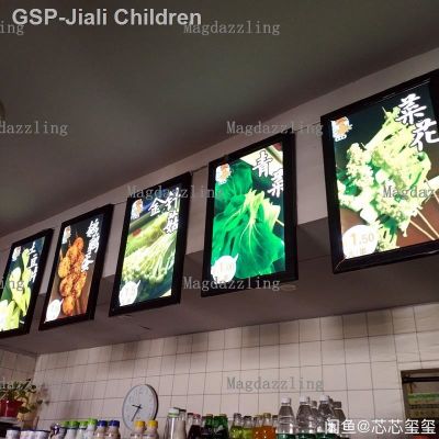 ☃5 Pçs Ultra Magro Alumínio กรอบรูปพับติด Led เมนู Iluminado Caixa De Luz A2 Tamanho Restaurant Placas