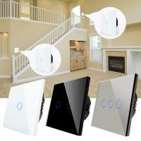 ∈❀✽ Bingoelec Light Switches Touch 2Way Wall Touch Switches For Stairs 10A EU Standard Glass Screen Panel Waterproof