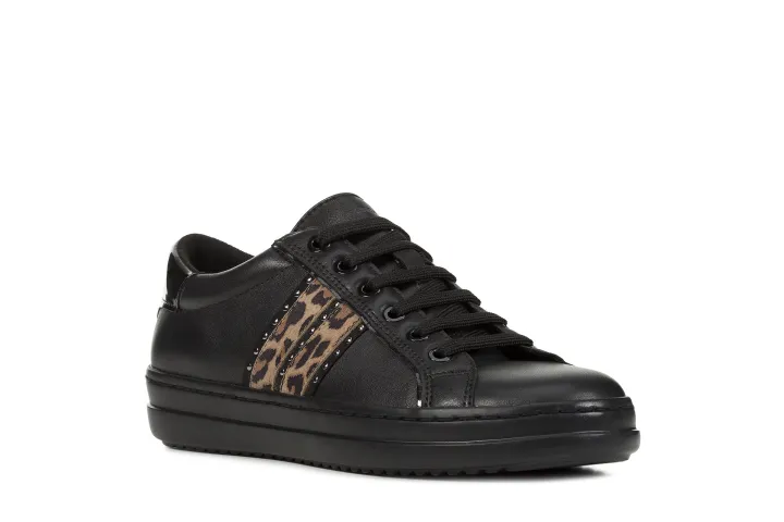 Geox Womens Sneakers Geox Women's Pontoise D Stripe Sneaker - Breathable Casual Walking Shoes Animal Print Sneakers-666928