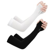 2pcs Ice Silk Sunscreen Cuff Summer Riding Cool Sleeves Running Arm Sleeves Outdoor Sports Tourism Kit College Style Breathable