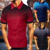 Latest Summer Mens Fashion Plus Size Trend Youth Popular Bigsize Gradient Color Dri Fit Korean Polo Shirt