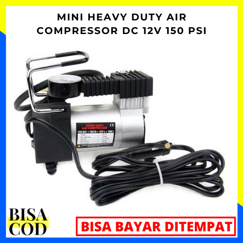 MINI HEAVY DUTY AIR COMPRESSOR DC 12V 150 PSI / Kompresor Angin Mini ...