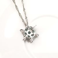 Vintage Necklace Women Snowflake Zircon Silver-plated Pendants Necklaces Jewelry