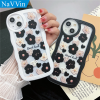 NaVVin Wavy Flower Case for Samsung Galaxy A02 A03 A03s A4 A04s A10 A10s A20 A20s A30 A30s A50 A50s A11 A21s A31 A51 A12 A22 A32 4G A52 A52s A13 A23 A33 A73 5G A7 2018 J2 J7 Prime J4 Plus J7 Pro Casing Silicone TPU Soft Bumper Cover