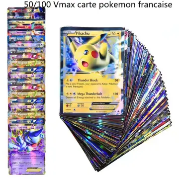 60-100Pcs French Pokemon cards Anime Pikachu Dracaufeu Vmax V Arceus Vstar  Shiny Card Birthday gift for children