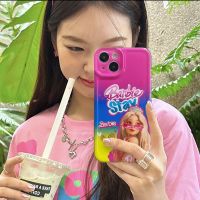 เคสนิ่มสาวน่ารักเคสใส่โทรศัพท์สีชมพูบาร์บี้เข้ากันได้กับ I-Phone 14 13 12 11 Pro Max เจ้าหญิงน่ารักบาร์สวย