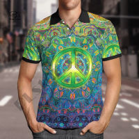 Summer  3dprinted Newest Hippie Peace Love Polo Shirt Custom Name Harajuku Streetwear Top Sleeveless Tees Fitness Unisex 1 2023 new polo shirt