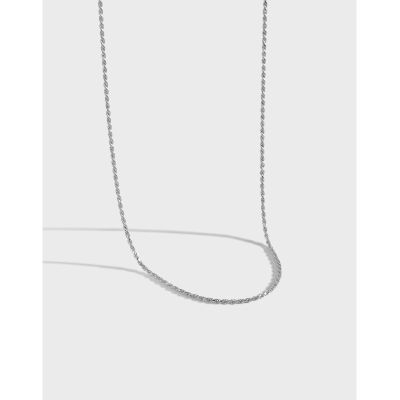 [COD] 079 Korean version of niche design sense minimalist all-match button twist texture chokerS925 silver necklace female