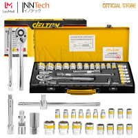 DELTON King Tools ชุดเครื่องมือ ประแจ ชุดบล็อก 24 ชิ้น ขนาด 1/2 นิ้ว (4 หุน) ชุดประแจ KING TOOLS SERIES ผลิตจากเหล็ก CR-V Chrome Vanadium อย่างดี รุ่น DKT-24PCS