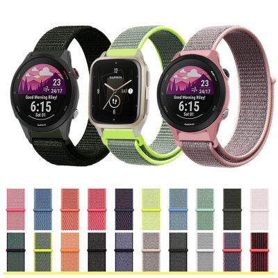 ✓№ Utkany Nylon opaski na rękę dla Garmin Forerunner 255 pasek do zegarka muzycznego dla Garmin Approach S12 S42 Venu Sq 2 akcesoria do bransoletki