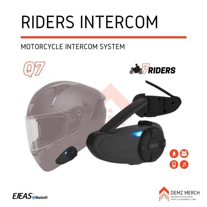 【2023】 EJEAS Q7 Motorcycle Helmet Bluetooth 7Rider MultiUser