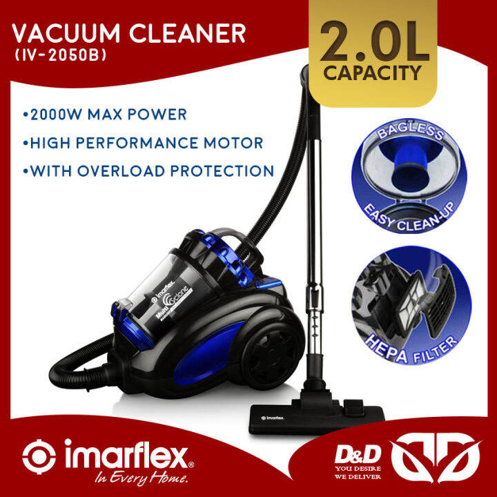 D&D Imarflex IV2050B 2Liters Capacity 2000Watts Max Power Bagless