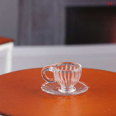 [The Lintas] ของเล่นบนโต๊ะอาหารถ้วยพร้อมจานรองถ้วยชากาแฟถ้วยน้ำ Sloki Kaca บ้านตุ๊กตาของ1:12