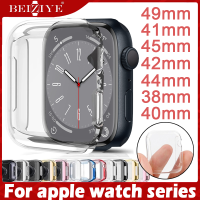 กรณีนาฬิกาสำหรับ For apple watch ultra / ultra 2 49mm Series 9 8 41 มม.45 มม.เคส TPU HD CLEAR Ultra-Thin ปกป้องหน้าจอ acceccories