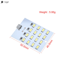 ? TGP 5V 430mA ~ 470mA White Mirco USB 5730แผงไฟ LED USB Mobile Light ไฟฉุกเฉิน Night Light Electronic DIY