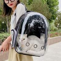 Cat Backpack Carrier Transparent Window Breathable Multifunction Side Open Pet Carrier Bag for Cats Dogs Travel Hiking