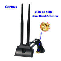 Dual Band Antenna RP-SMA Connector, 2.4GHz 5GHz 5.8GHz Big Magnetic Base for PCI-E Network Card USB WiFi Adapter Router Hotspot