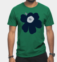 Marimekko Unikko（flower）graphic printed 100% Cotton Round neck Men Short Sleeve T-Shirt for men