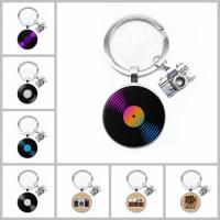 【CW】☜  Hot Personality Classical Vinyl Phonograph Glass Keychain Pop Music Lovers Gifts Wholesale