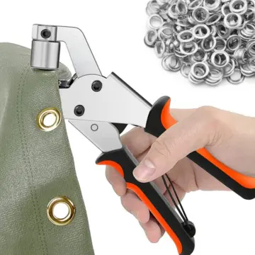 Grommet Tool Kit with 10mm Manual Machine Press Handheld Plier Metal  Grommet for Leather Belt Clothes Craft Flag 