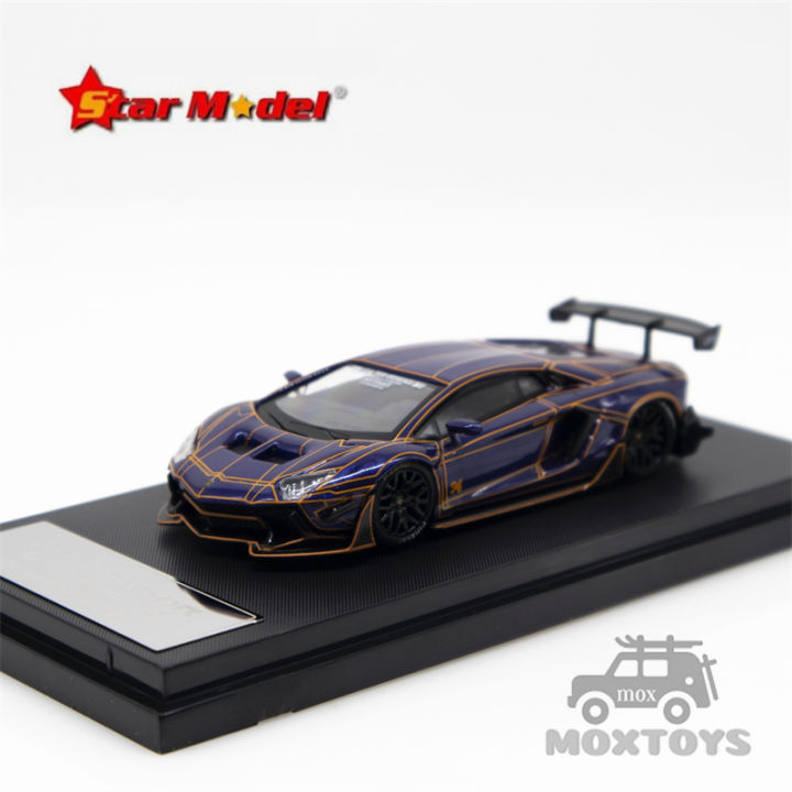 Star Model 1:64 Liberty Walk Aventador LP700-4 fire cracks Purple ...