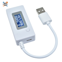 Ziqqucu USB LCD 3V-7V เครื่องตรวจจับโวลต์มิเตอร์แอมป์มิเตอร์เดิมความจุที่ชาร์จไฟเคลื่อนที่แรงดันไฟฟ้าเครื่องวัดระยะชาร์จจอภาพปัจจุบัน