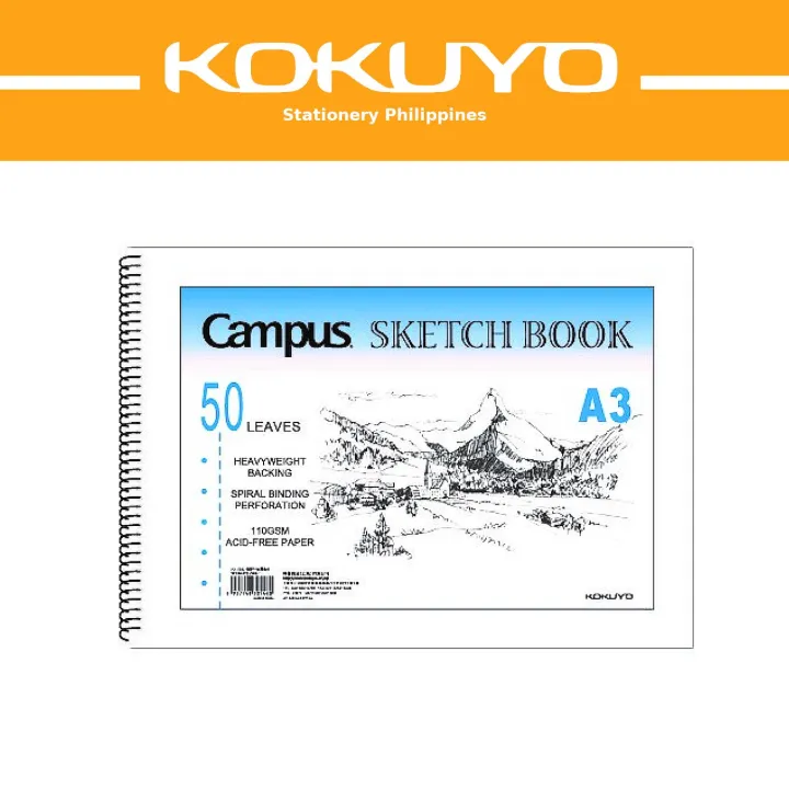 Kokuyo WCN-PS7051 Campus Sketchpad, Spiral Binding 110 GSM Acid-Free ...