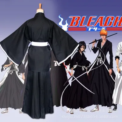 Ready Stock Japanese Anime Bleach Samurai Ichigo Costume Kimono Coat ...