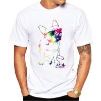 【】เสื้อยืดพิมพ์ลายแฟชั่น Teehub เสื้อยืดแขนสั้น พิมพ์ลาย Trippy Frenchie สีรุ้ง สําหรับผู้ชาย