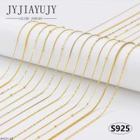 JYJIAYUJY สร้อยคอ S925เงินสเตอร์ลิง100% ชุบดีไซน์ที่แตกต่างกันสำหรับผู้หญิง AYC01-GP ของขวัญเครื่องประดับอย่างดี