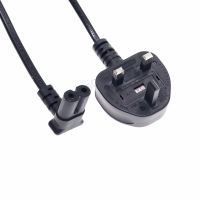 Upward Downward Angled C7 Firgure 8 Power Replacement Cord for LED LCD TV Monitor UK British Plug to IEC Cable 1.5m