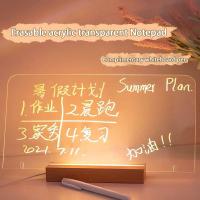 Transparent Acrylic Desktop Note Board Korean Erasable Memo Student Luminous USB Daily Moments Memo Message Board