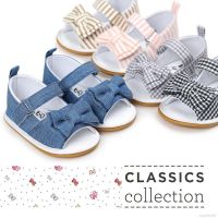 Newborn Baby Bow Anti-slip Cotton Crib Shoes Summer Sandal