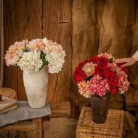 【DT】 hot  Beautiful Simulation Hydrangea No Watering Easy to Maintain Bright Color Fake Flower Photography Prop