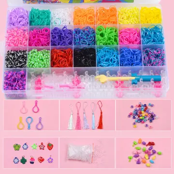 600-1500pcs+ Colorful Loom Bands Set Candy Color Bracelet Making