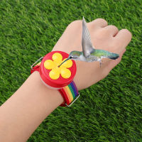 4PCS Hummingbird Ring Water Feeder Handhold Bird Feeder Outdoors Flowers Shape Hand Held Feeding Tools Mini Drinker Gift For Kid